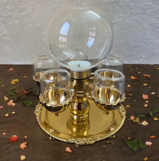 Dibya Panch Jyoti  – 5 (Five) Diya With Glass Cover